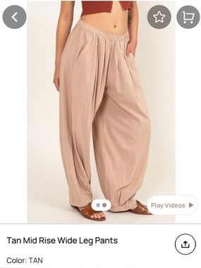 Double Zero Tan Elastic Waist pants